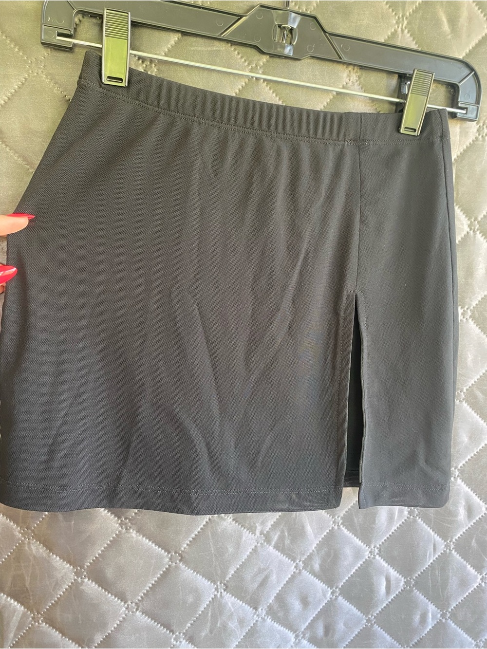 White Fox Boutique Black "Suits You" Side Slit Micro Mini Skirt xs